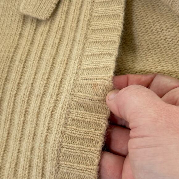 BCBG MAXAZRIA Tan Knit Button Up Belted Hooded Cardigan Sweater Size S Lambswool - Picture 10 of 10